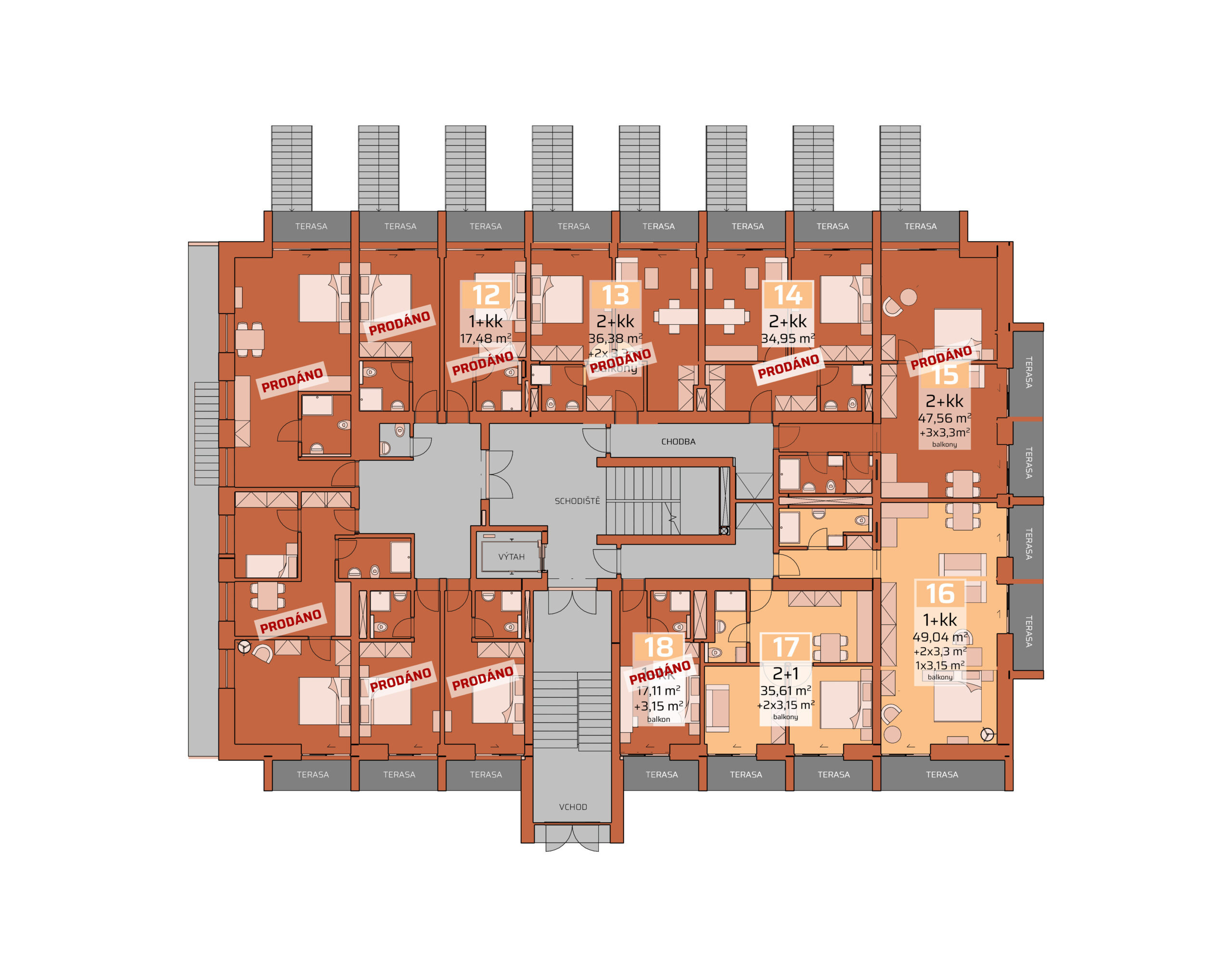 1NP – Půdorys