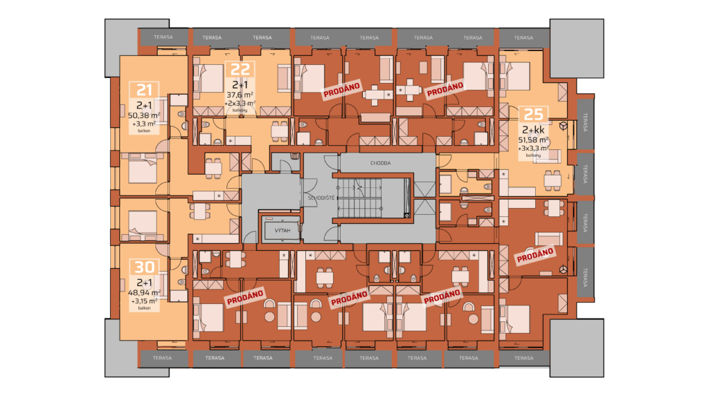 2NP Obsazenost - Apartmány Orion